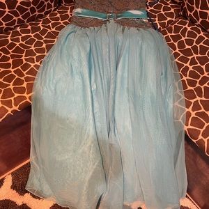 Baby blue dress long dress never worn size 12